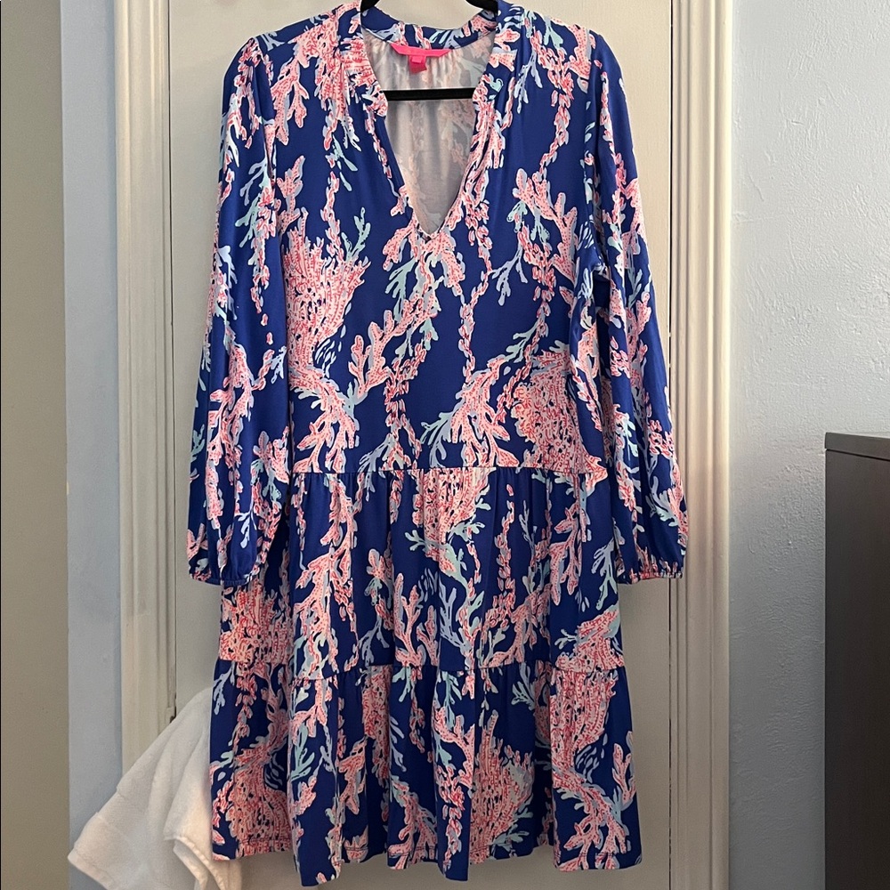 Lilly Pulitzer Blue and Pink Floral Dress